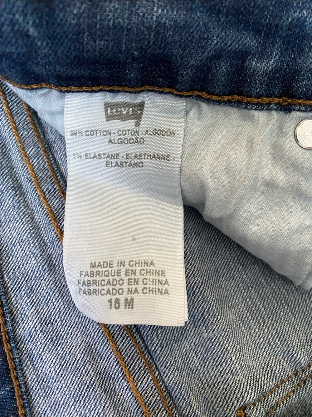 Levi's Boot Cut Jeans Dark Blue Wash Demi Curve Classic Flare Size 16 - Picture 6 of 10
